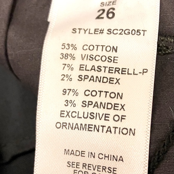 LEVEL 99 Size 26, straight boot cut, dark camouflage  w/gold pinstripe down side - Picture 4 of 9